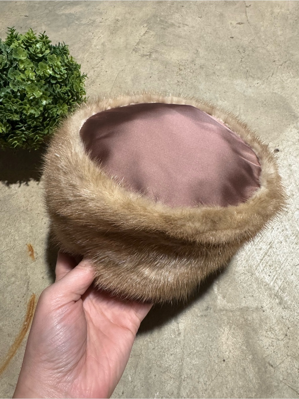 Vintage Fur Pillbox Hat Forbes & Wallace Satin 50s 60s Classy Jackie Kennedy